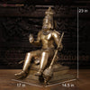 Brass Hanuman Statue, Seated, Fine Golden Finish 23"