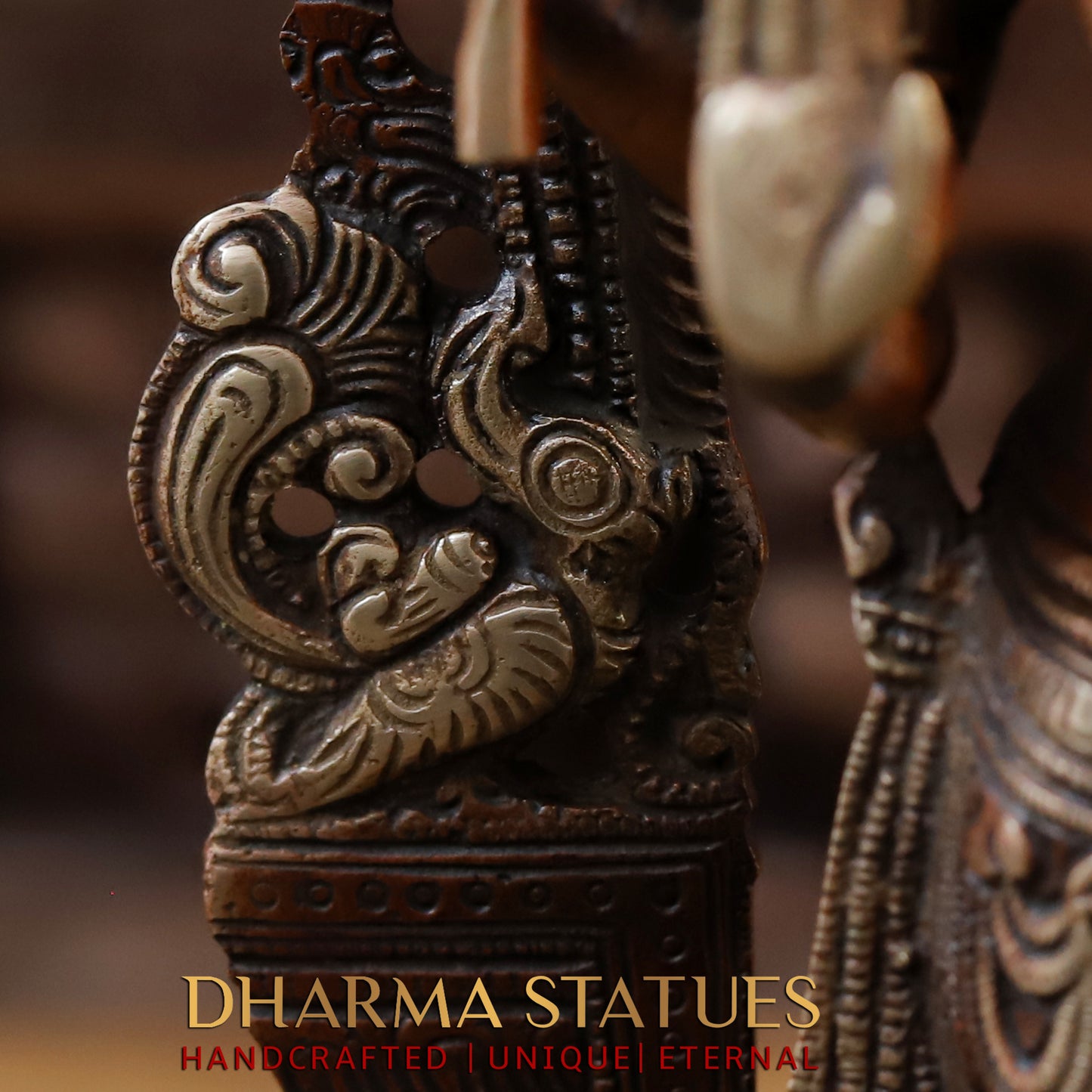 Brass Lakshmi Standing in Blessing Posture, Copper & Golden Finish, 16"