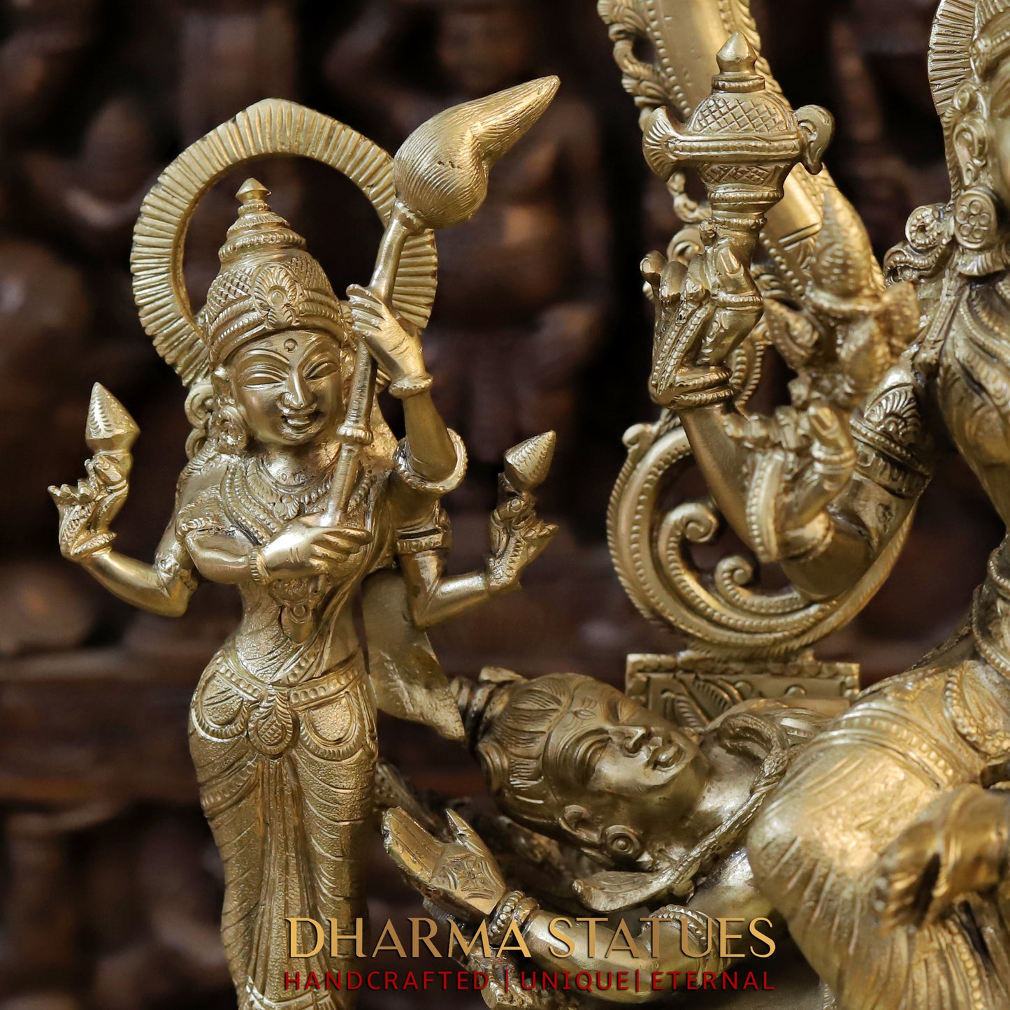 Bronze Tripura Sundari ( Raja Rajeshwari ), Fine Golden Finish, 22"