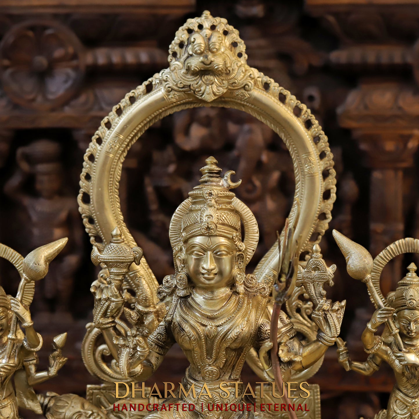 Bronze Tripura Sundari ( Raja Rajeshwari ), Fine Golden Finish, 22"