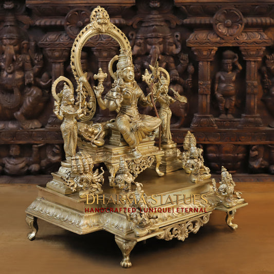 Bronze Tripura Sundari ( Raja Rajeshwari ), Fine Golden Finish, 22"