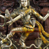 Brass Natraj Idol, Dancing Lord Shiva, Golden, Silver & Bronze Finish 28.5"