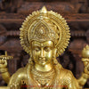 Brass Durga Idol, Seated on a lion, Fine Golden Work 25"