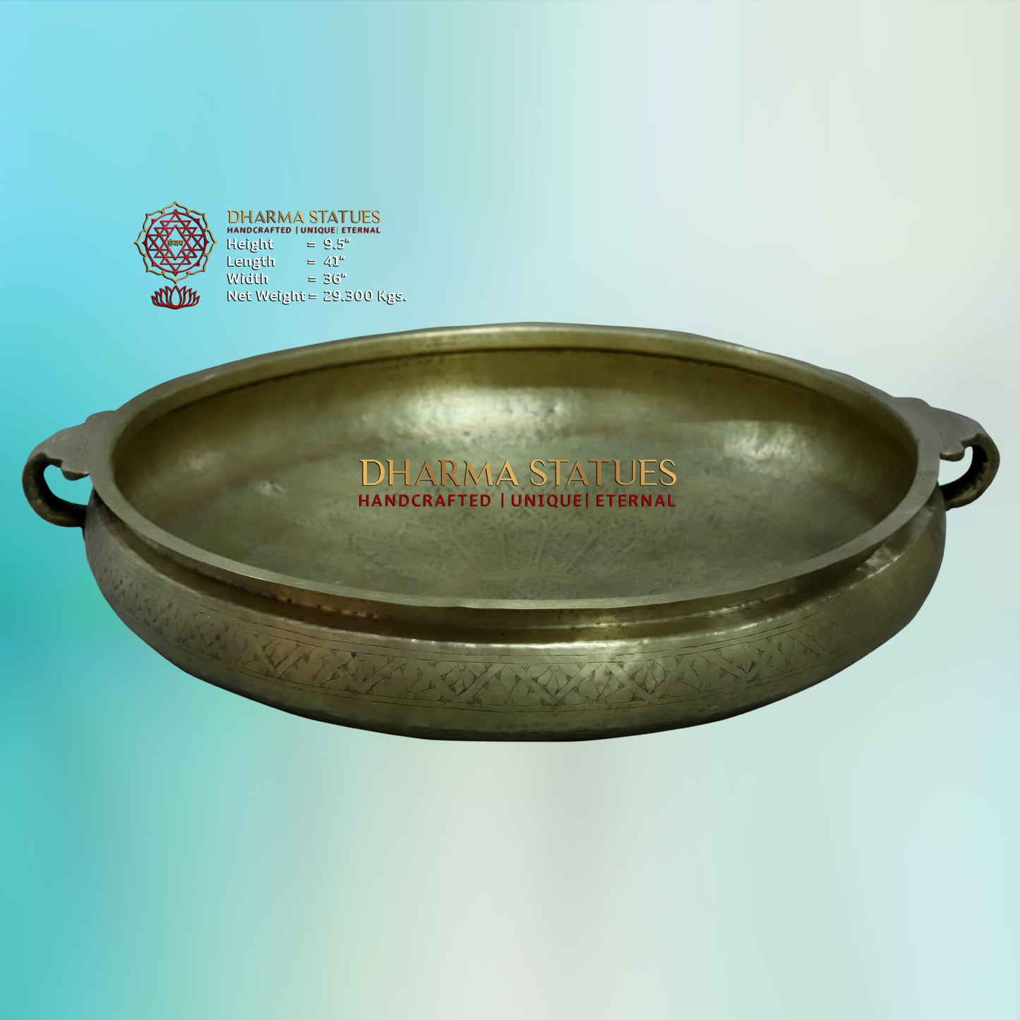 Brass Urli, Golden Finish, 9.5"