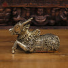 Brass Nandi Statue,  Handcrafted with Exquisite Craftsmanship,  Golden Finish 4.5"