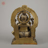 Brass Ganesh Seated on Pedestal, Fine Golden Finish, 18.5"