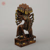 Brass Kali With Ten Heads, Golden & Copper Finish, 15.5"