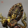 Brass Tribhanga Krishna Playing Flute, Copper & Golden Finish, 34.5"