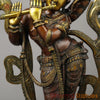 Brass Tribhanga Krishna Playing Flute, Copper & Golden Finish, 34.5"