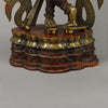 Brass Tribhanga Krishna Playing Flute, Copper & Golden Finish, 34.5"