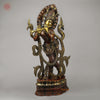 Brass Tribhanga Krishna Playing Flute, Copper & Golden Finish, 34.5"