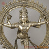 Brass Nataraja in Ananda-Tandava with Frame, Fine Golden Finish, 35"