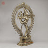 Brass Nataraja in Ananda-Tandava with Frame, Fine Golden Finish, 35"