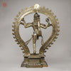 Brass Nataraja in Ananda-Tandava with Frame, Fine Golden Finish, 35"