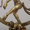 Brass Nataraj With Shiva & Parwati Postures On Base, Antique Golden Finish, 23"