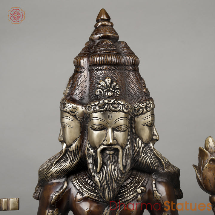 Brass Brahma Standing, Copper & Golden Finish, 39"