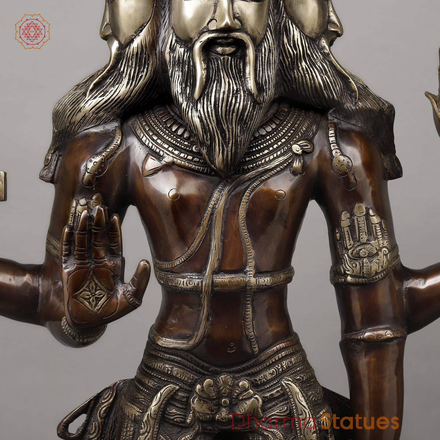 Brass Brahma Standing, Copper & Golden Finish, 39"