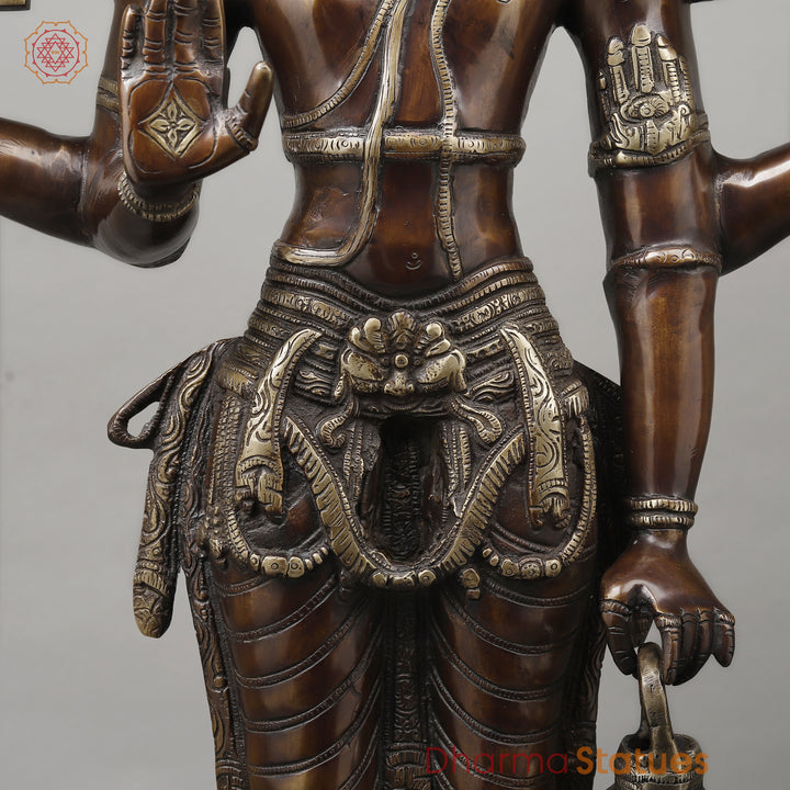 Brass Brahma Standing, Copper & Golden Finish, 39"