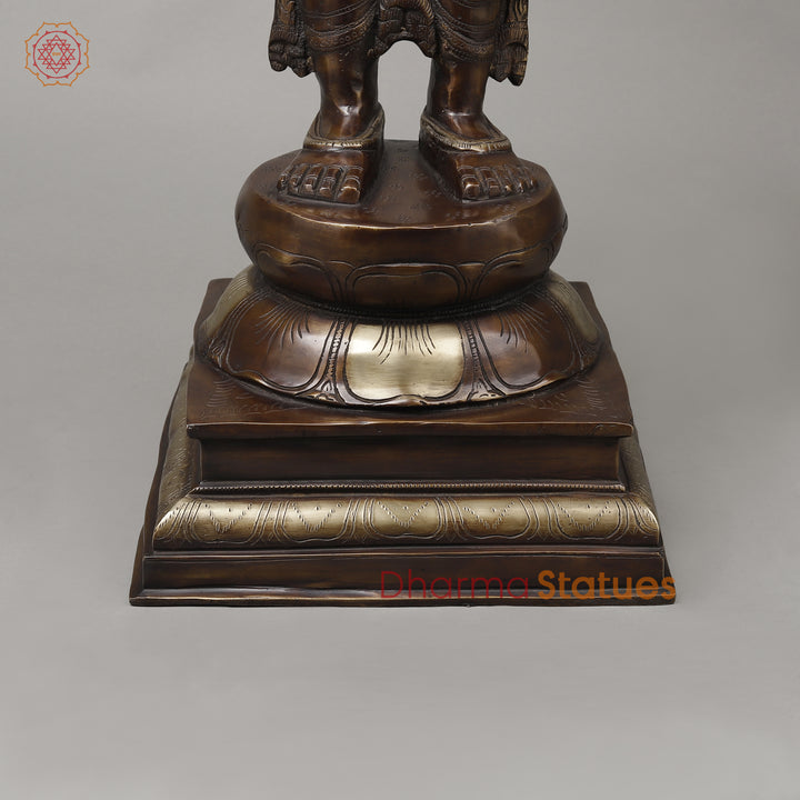 Brass Brahma Standing, Copper & Golden Finish, 39"
