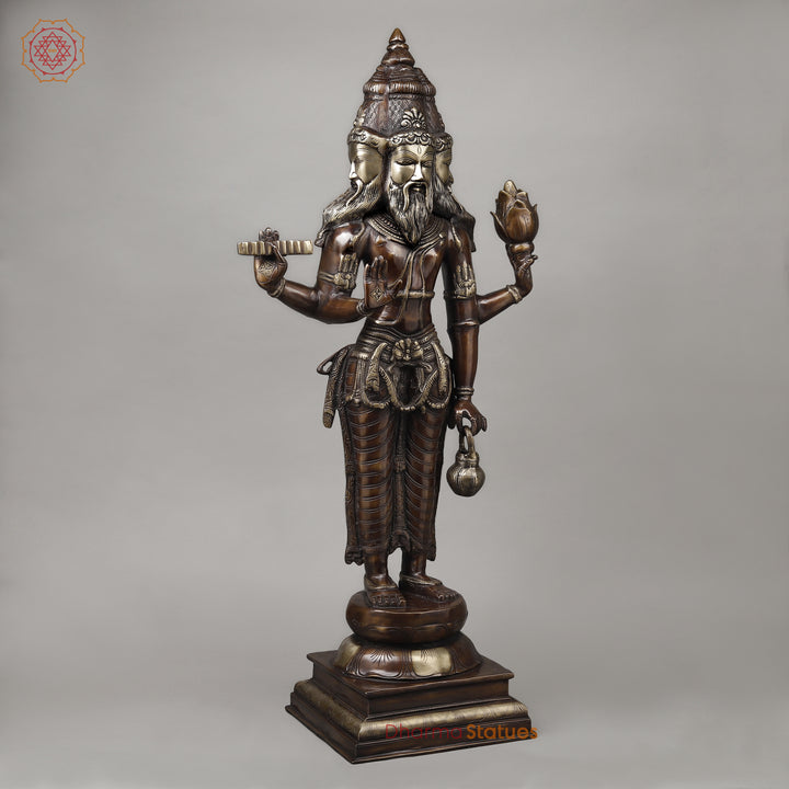 Brass Brahma Standing, Copper & Golden Finish, 39"