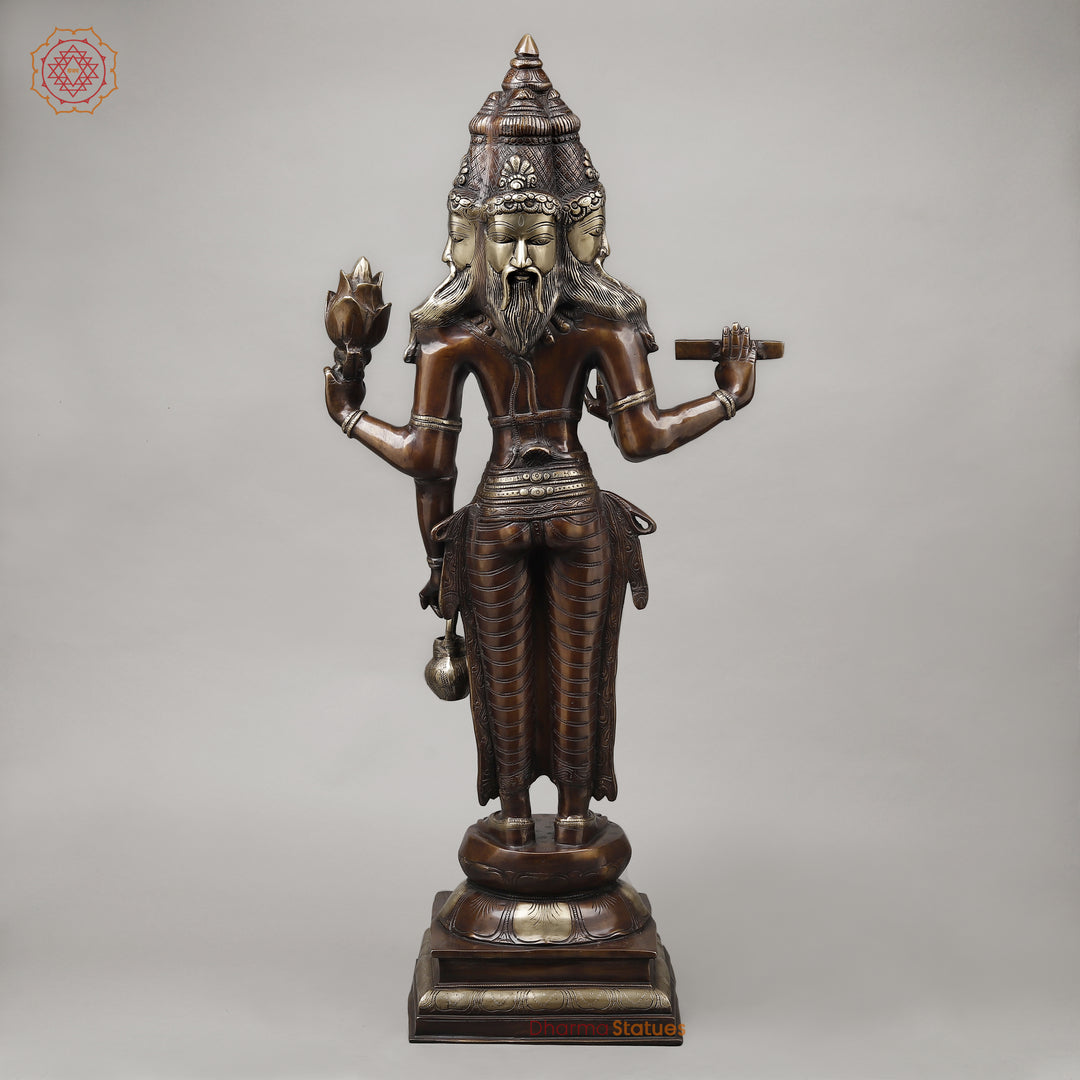 Brass Brahma Standing, Copper & Golden Finish, 39"