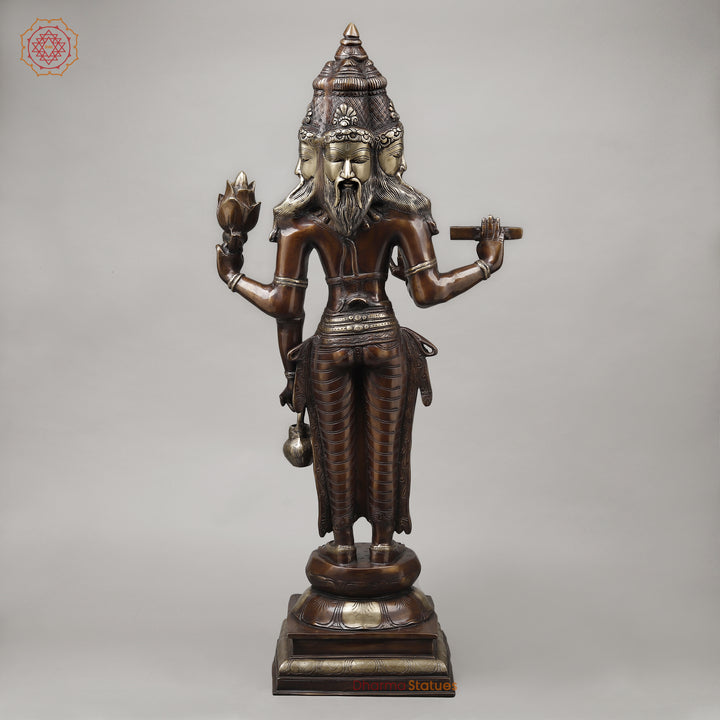 Brass Brahma Standing, Copper & Golden Finish, 39"