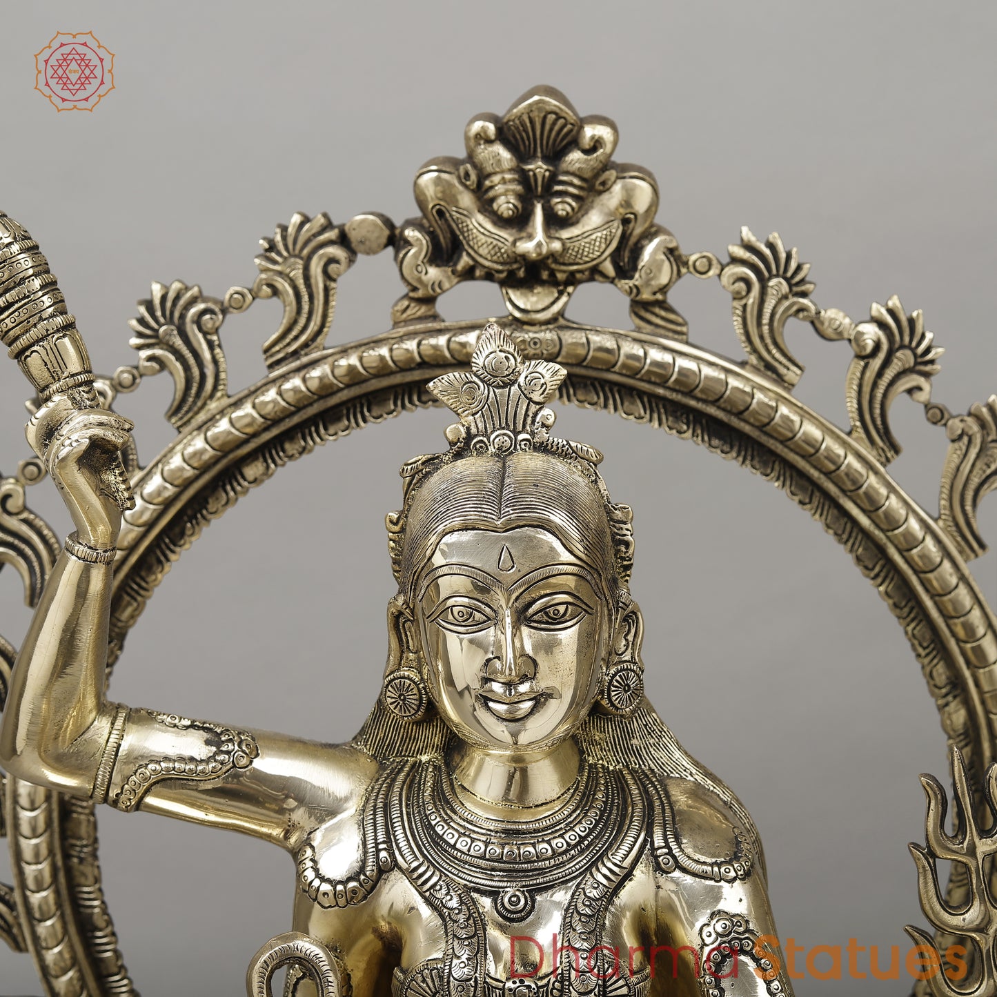 Brass Bagulamukhi with Frame, Fine Golden Finish, 24.5"