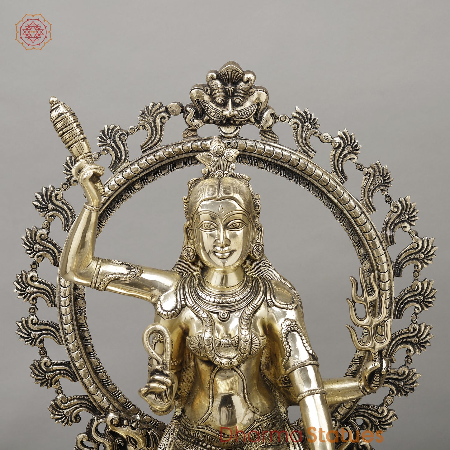 Brass Bagulamukhi with Frame, Fine Golden Finish, 24.5"