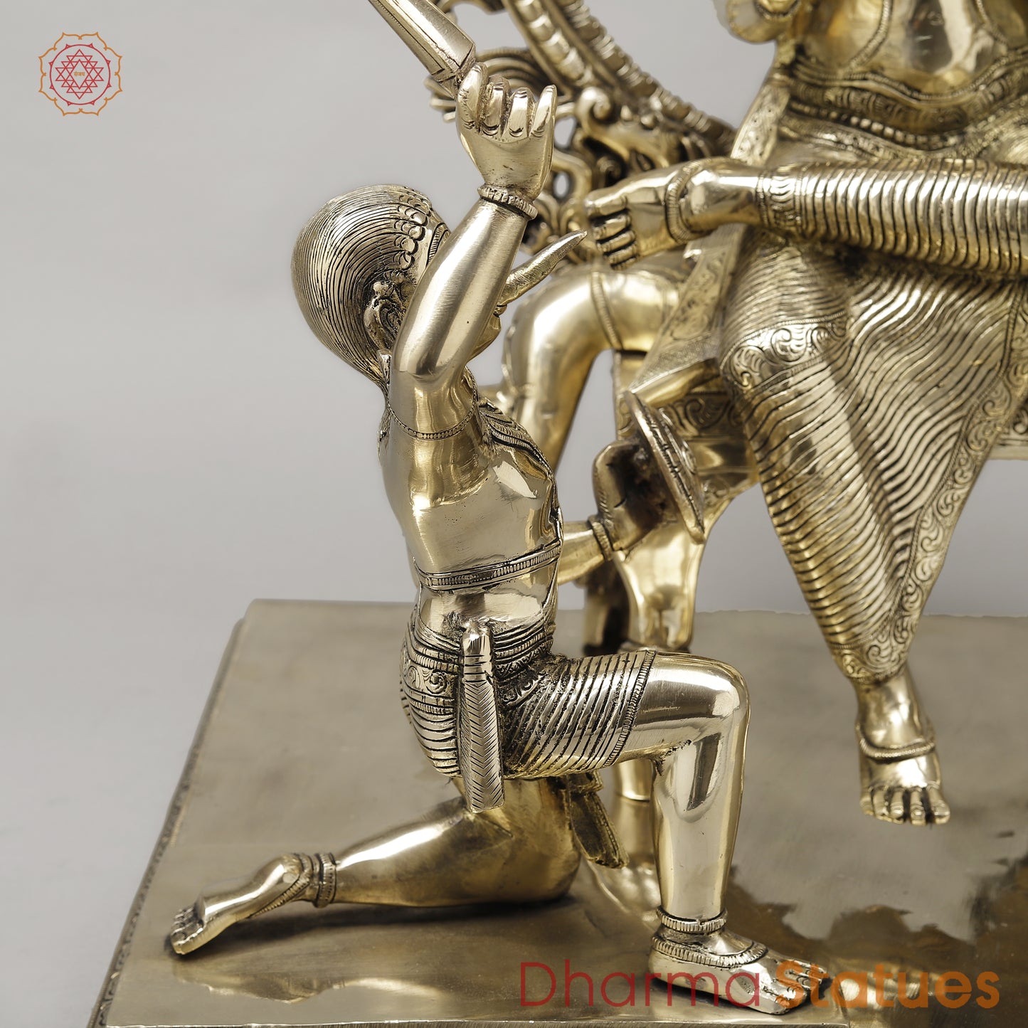 Brass Bagulamukhi with Frame, Fine Golden Finish, 24.5"
