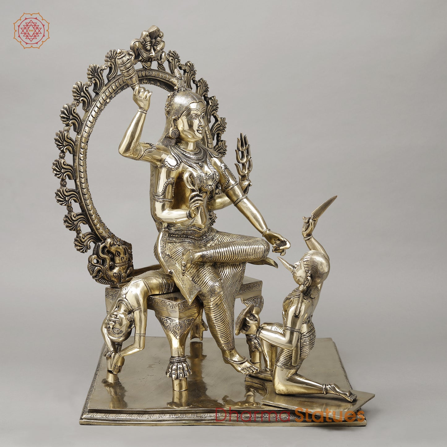 Brass Bagulamukhi with Frame, Fine Golden Finish, 24.5"