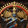 Brass Natraj Statue, Fine Colorful Finish 10.5"