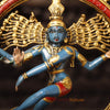 Brass Natraj Statue, Fine Colorful Finish 10.5"