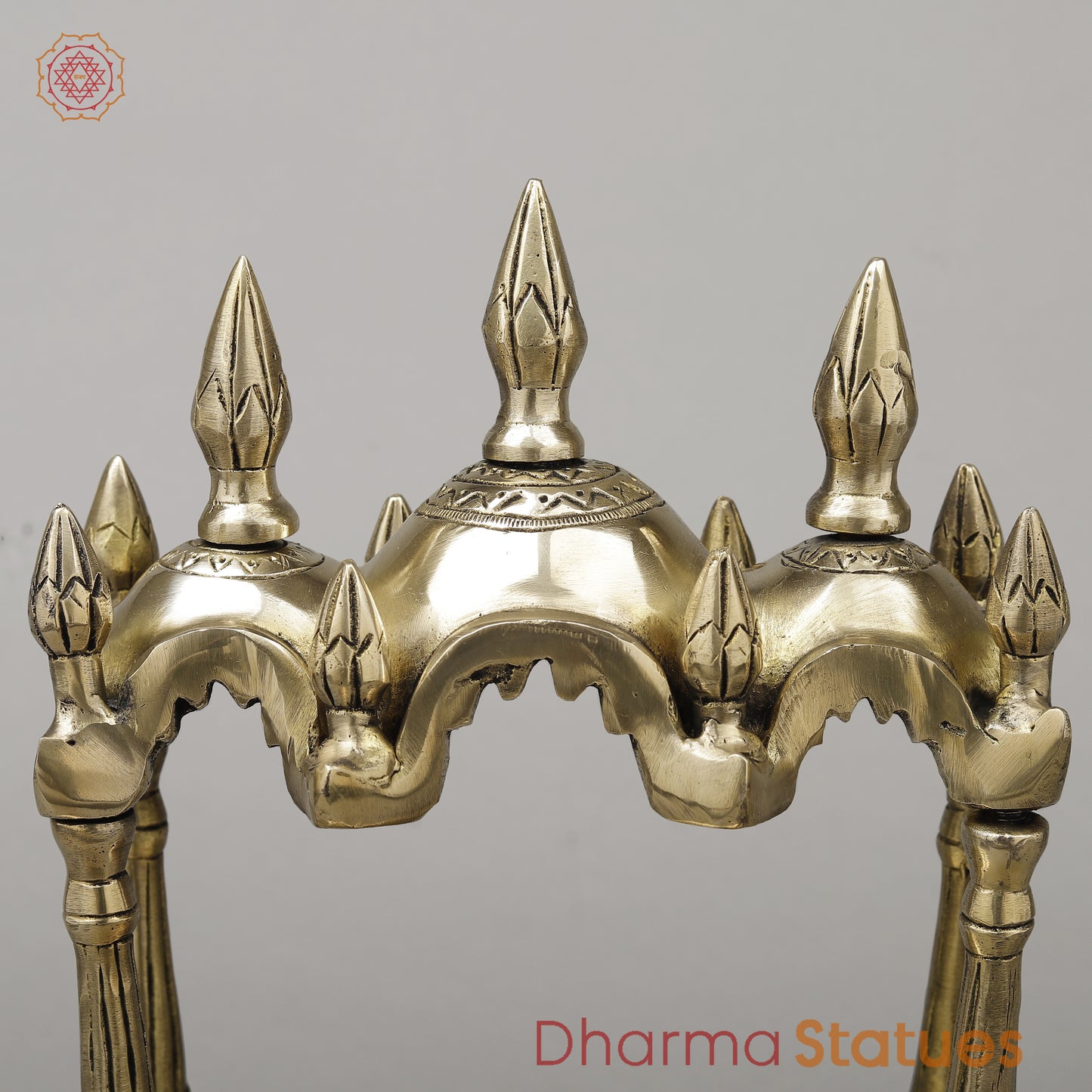 Brass Temple Décor [Mandir], Fine Golden Finish, 10"