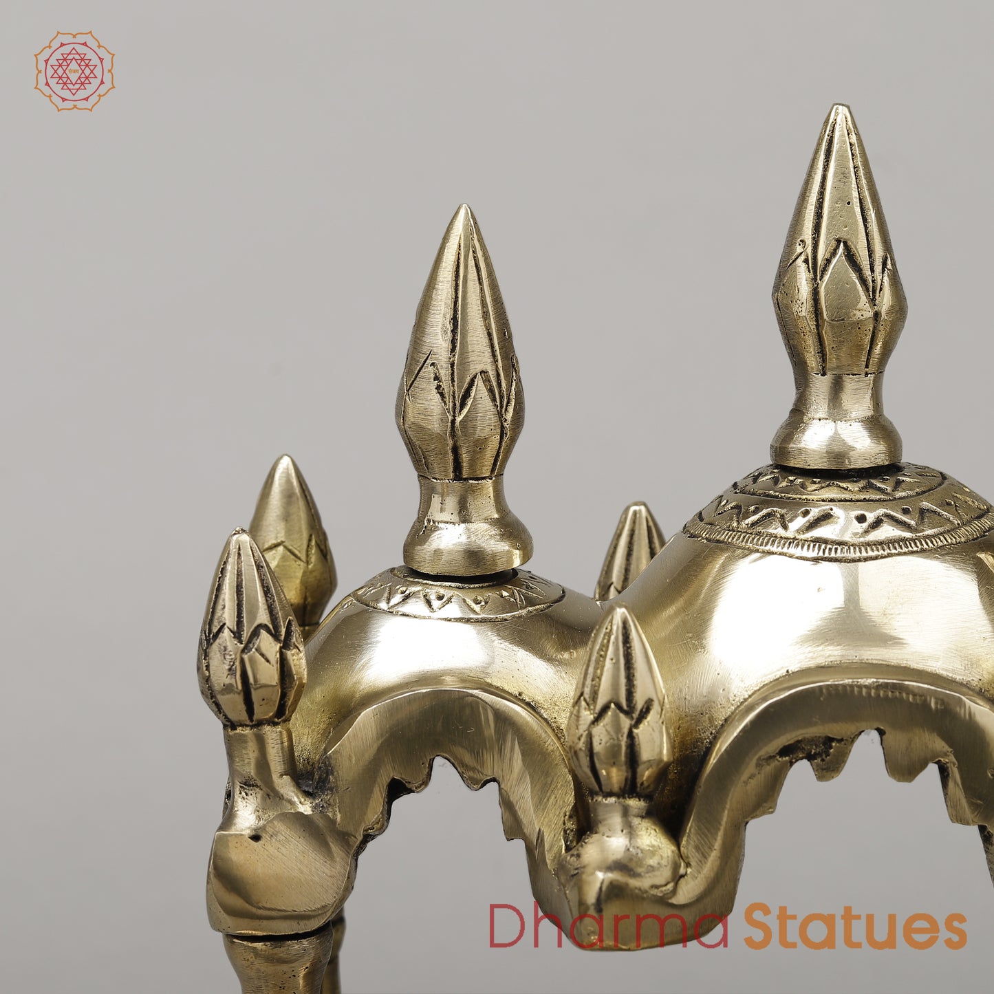 Brass Temple Décor [Mandir], Fine Golden Finish, 10"