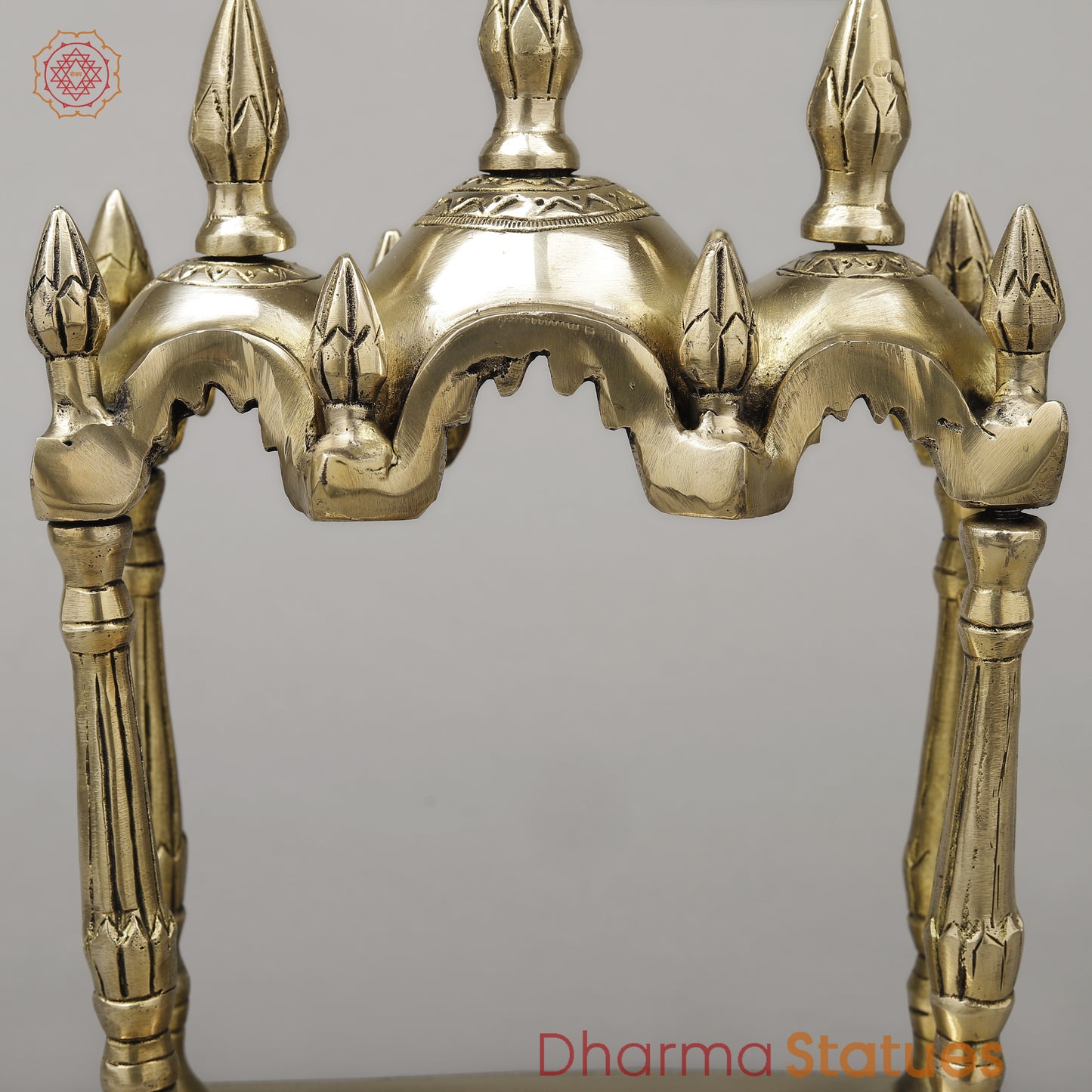 Brass Temple Décor [Mandir], Fine Golden Finish, 10"