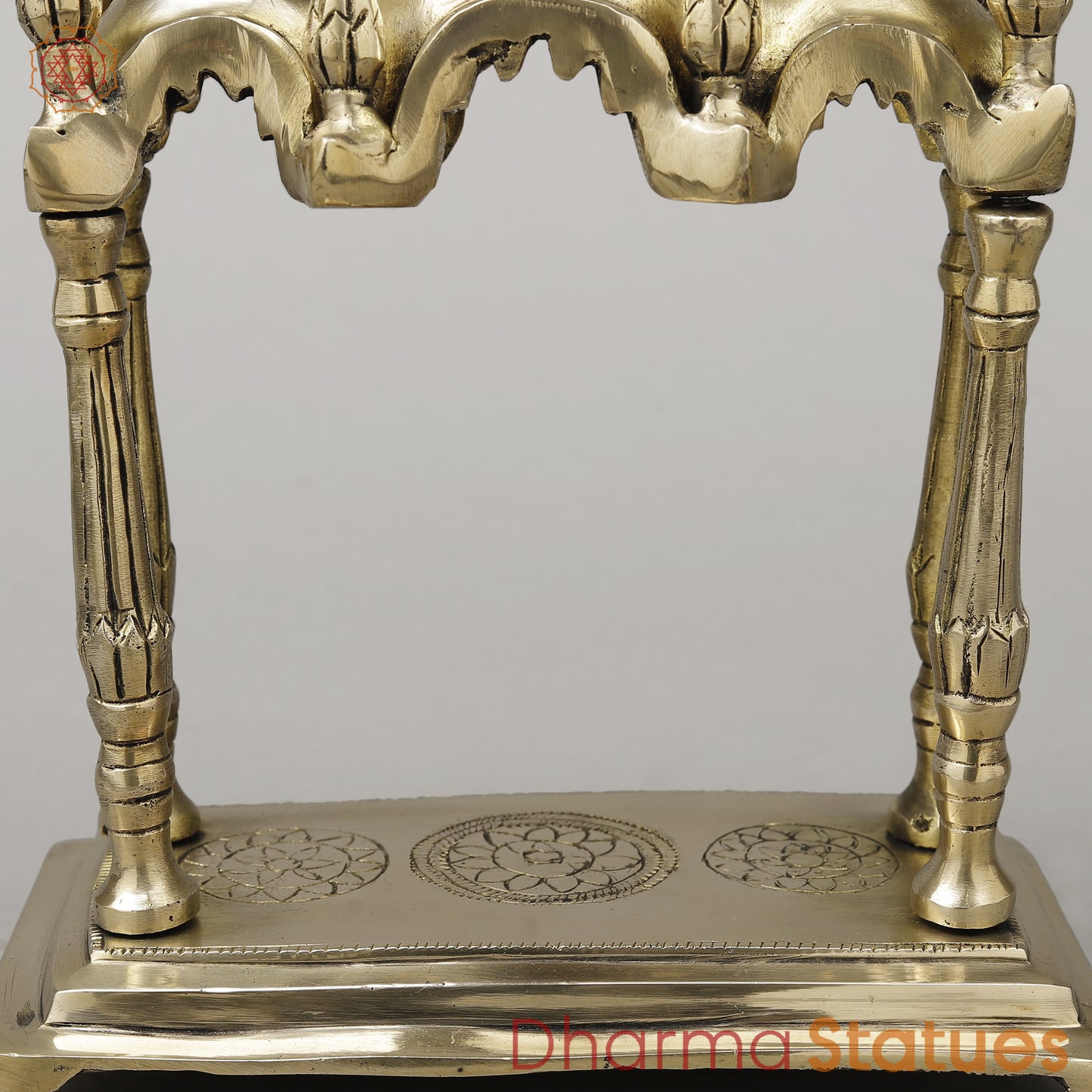 Brass Temple Décor [Mandir], Fine Golden Finish, 10"