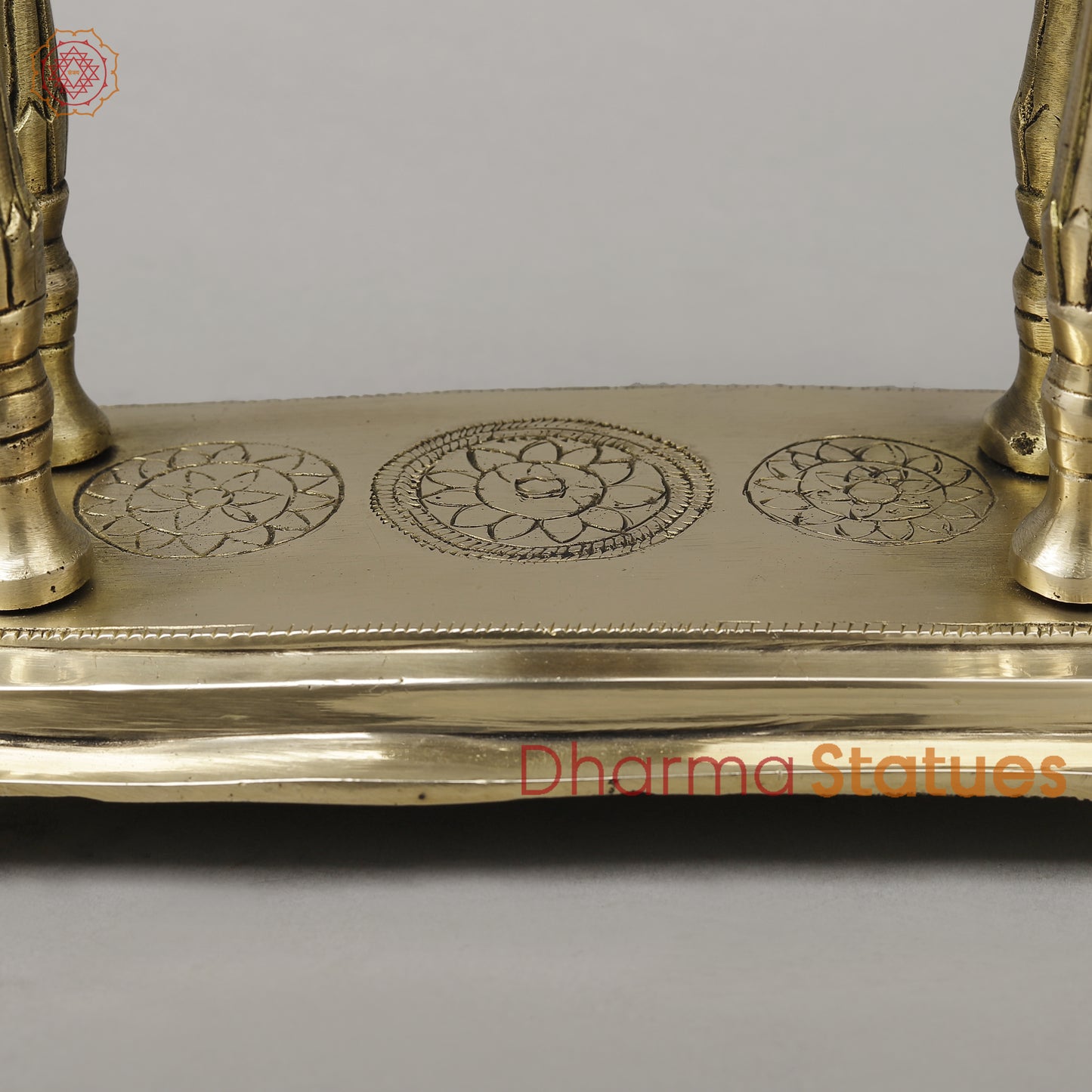 Brass Temple Décor [Mandir], Fine Golden Finish, 10"