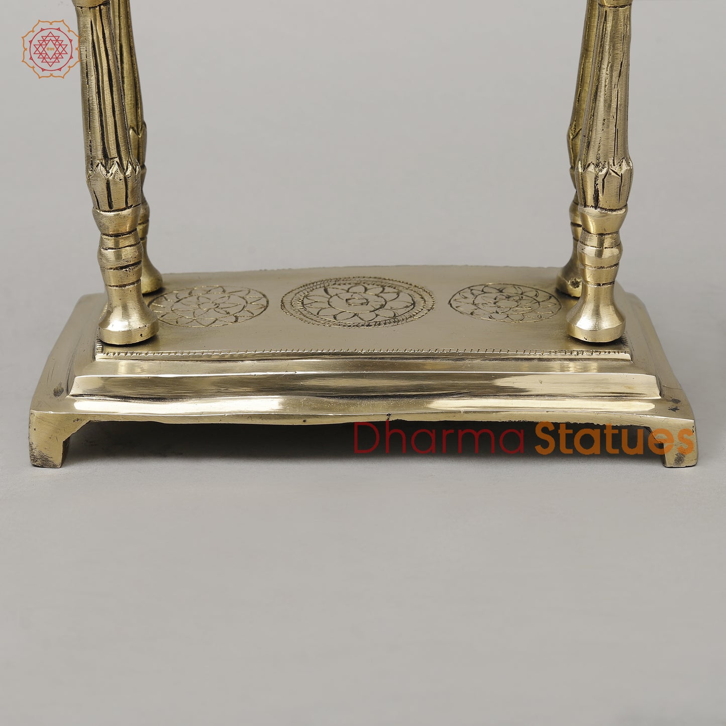 Brass Temple Décor [Mandir], Fine Golden Finish, 10"