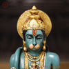 Brass Hanuman Statue, Blessing Posture, Fine colorful Finish  11"