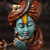 Brass Krishna Statue, Multi-Color Finish, 20.5"