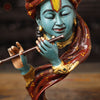 Brass Krishna Statue, Multi-Color Finish, 20.5"