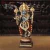 Brass Chaturbhuja Krishna, Krishna is Standing on a Platform and Playing Flute 19" Front View