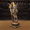 Brass Krishna Playing Flute, Multi-color Finish, 19"