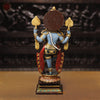 Brass Krishna Playing Flute, Multi-color Finish, 19"