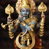 Brass Krishna Playing Flute, Multi-color Finish, 19"