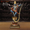 Brass Child Krishna, Lord Krishna Dancing Standing on Kaliya Naag Hood, 21" Front View