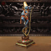 Brass Dancing Krishna on Kaliya Naag Statue, Multi-Color Finish, 21"