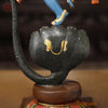 Brass Dancing Krishna on Kaliya Naag Statue, Multi-Color Finish, 21"