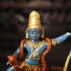 Brass Dancing Krishna on Kaliya Naag Statue, Multi-Color Finish, 21"