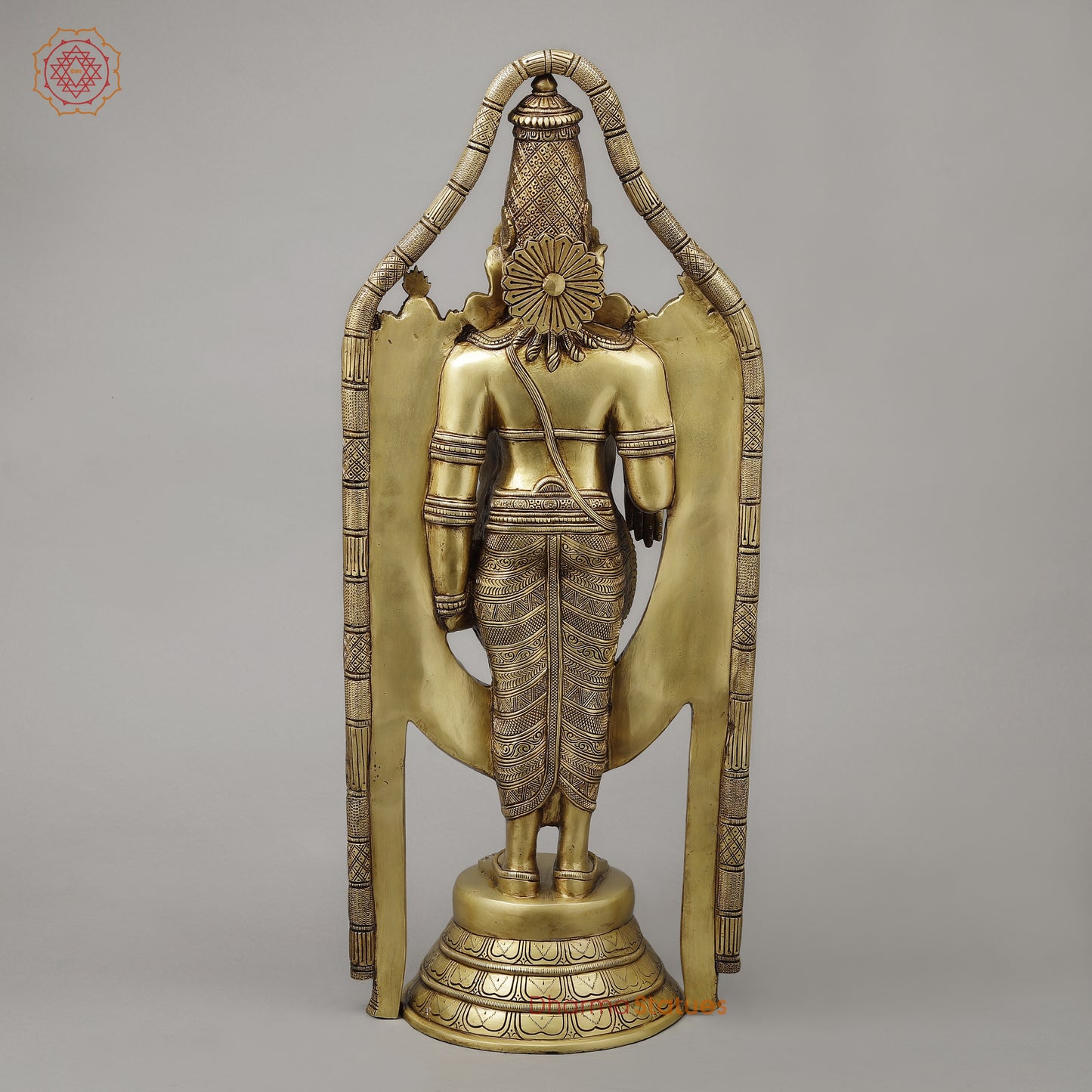 Brass Tirupati Balaji (Universal God), Fine gold Finish 30"